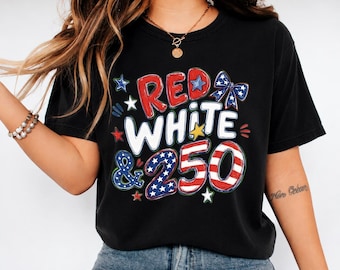 Chemise 250e anniversaire couleurs confort, t-shirt patriotique rouge blanc bleu, chemise vintage 4 juillet, t-shirt preppy USA America, drapeau rétro