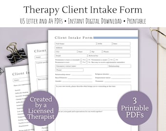 Custom Therapy Client Intake Form for LP