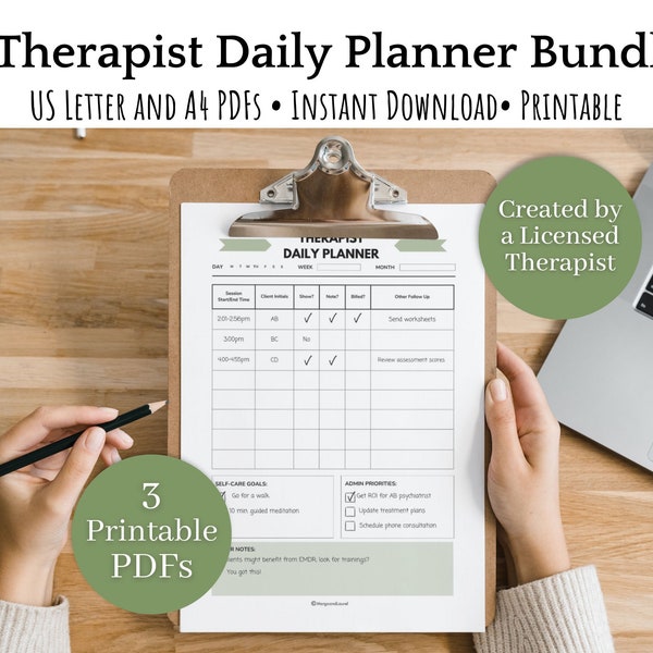 Therapist Planner Printable | LMFT, social work planner, therapist worksheet, to do list template, counselor planner, appointment planner