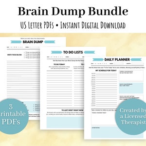 Brain Dump ADHS Kalender zum Ausdrucken | Angst Arbeitsblätter, ADHS Aufgabenliste Vorlage, Exekutivfunktion Therapie Arbeitsblätter, ADHS Hilfe