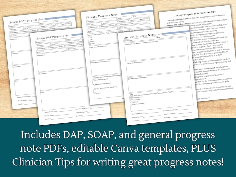 Therapy Notes Templates | Progress Notes Templates, Private Practice ...