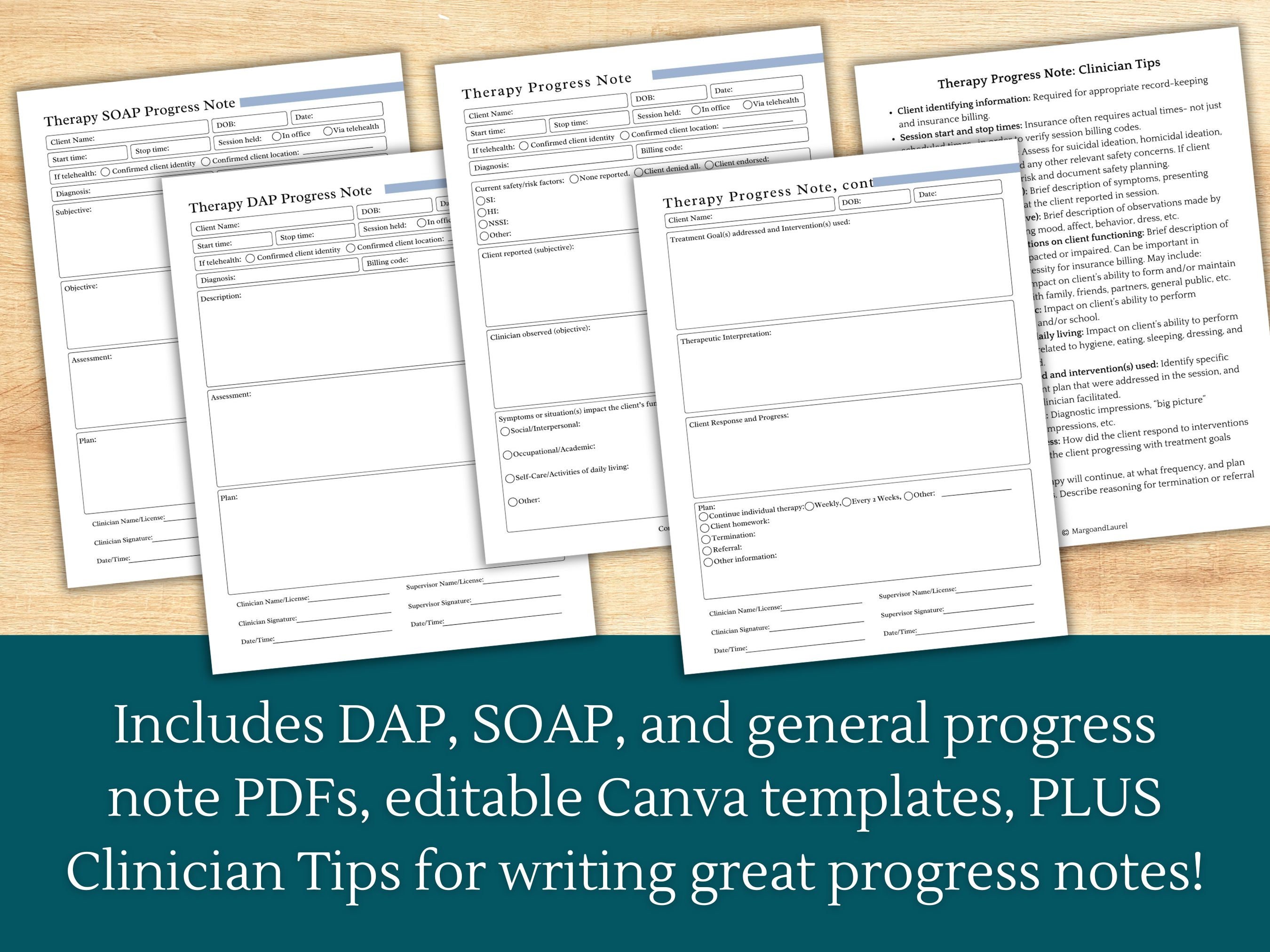 Therapy Notes Templates | Progress Notes Templates, Private Practice ...