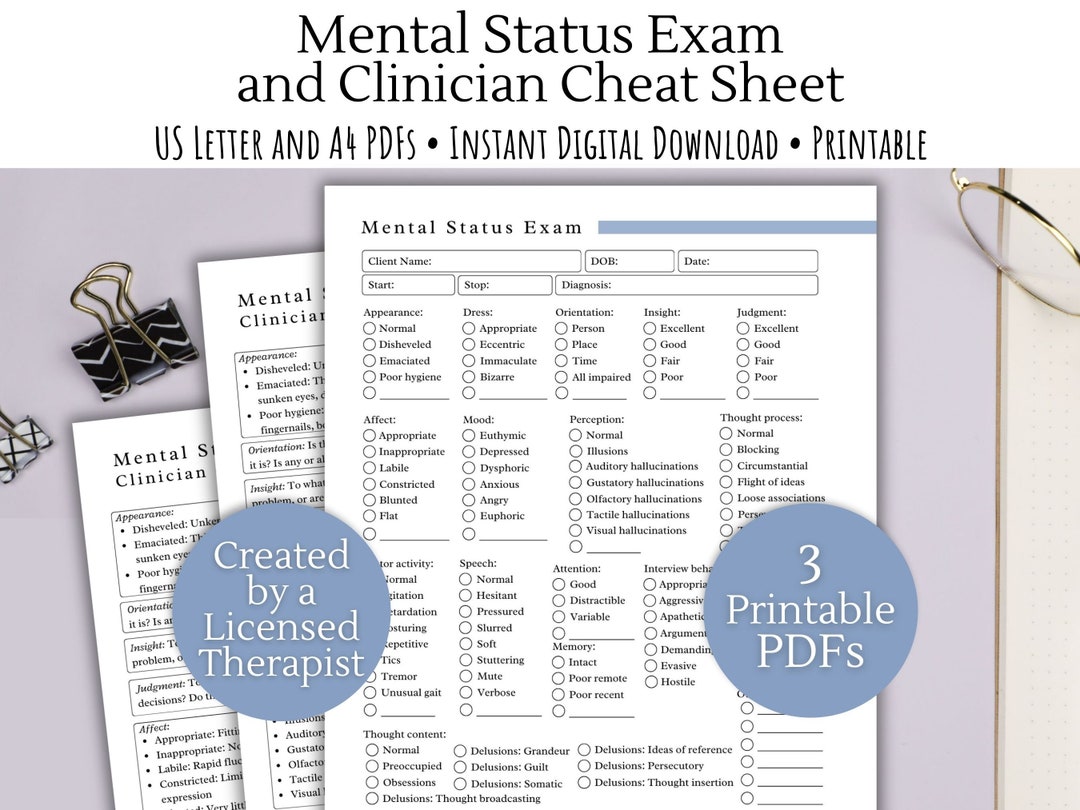 Tenpoint Mse Form Mental Status Exam Therapy Form | Therapy Notes, MSE Therapist Cheat ...