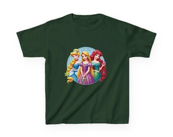 Princess Trio Kids Tee | Three Princesses Circle Illustration