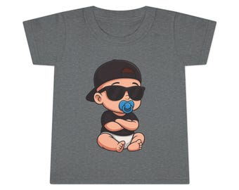 Camiseta infantil con chupete y gafas de sol para bebé / Camiseta infantil con dibujos animados