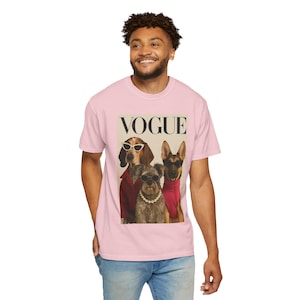 Vogue Dogs Magazine Cover T-Shirt, Fashionable Pups Portrait Tee, Streetwear Unisex Shirt image 12