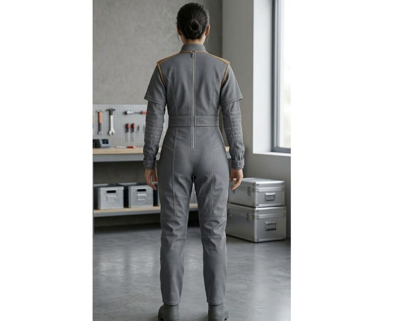 Bo Katan Cosplay Flygdräkt, Mandalorian Under Armor Jumpsuit, Anpassad Halloweenkostym, Outfit Grå Beskar-dräkt bild 6