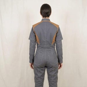 Bo Katan Cosplay Flygdräkt, Mandalorian Under Armor Jumpsuit, Anpassad Halloweenkostym, Outfit Grå Beskar-dräkt bild 2