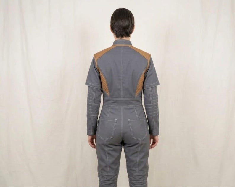 Bo Katan Cosplay Flygdräkt, Mandalorian Under Armor Jumpsuit, Anpassad Halloweenkostym, Outfit Grå Beskar-dräkt bild 2