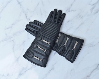 Guantes de cosplay de Anakin, disfraz de caballero Jedi y Lord Sith de cuero negro, réplica de accesorio, guanteletes de disfraz de Halloween para hombre.