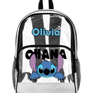 Stitch Ohana genomskinlig väska, specialdesignad genomskinlig ryggsäck bild 1