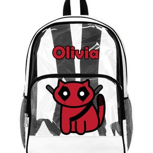Deadpool cat clear bag, Catpool custom transparent backpack