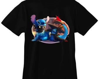 Ohnezahn und Stitch T-Shirt, Unisex T-Shirt für Männer und Frauen