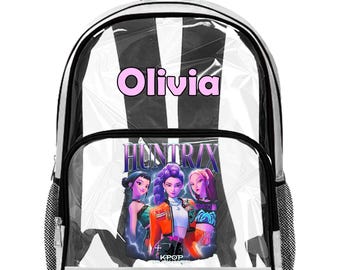 Kpop Demon Hunters - Huntrix clear bag, custom transparent backpack