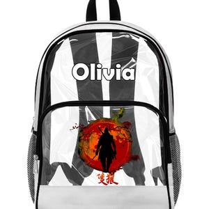 Sekiro - Shadows Die Twice clear bag, custom transparent backpack