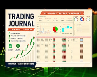 Trading Journal Spreadsheet: Stocks, Futures, Krypto - Google Sheets Vorlage (Digitaler Download)