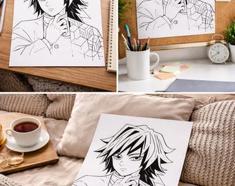Most selling Anime Coloring book, Kawaii Manga Line Art, Printable PDF (Digital Download)