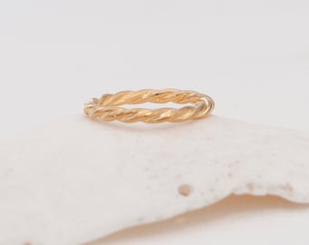 Twisted Gold Ring, 18k Gold Ring Plated, Stacking Gold Rings, Twisted Yellow Gold Ring, Braided Gold Ring, Faux Gold Rings, Gold Rope Ring