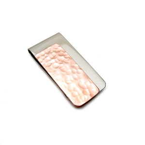 Copper Nickel Money Clip - Two tone Money Clip - Hammered Copper Money Clip - Women&#39;s Money Clip - Personalized Unisex Money Clip - Custom