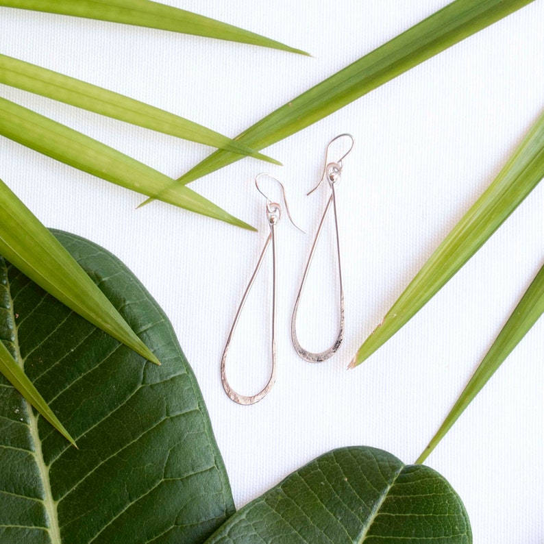 3 micron 18kt gold plated Elongated Teardrop Earrings, Gold Long Teardrop Earrings, Pear Shaped Drop Earrings Gold, High Quality Gold Plate image 3