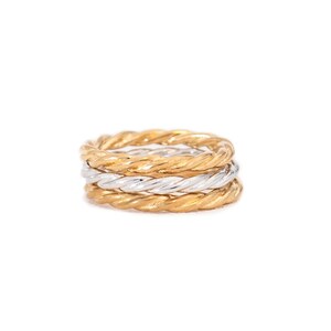 Twisted Sterling Silver Ring, Braided Rope, Rings for Stacking 925 image 11