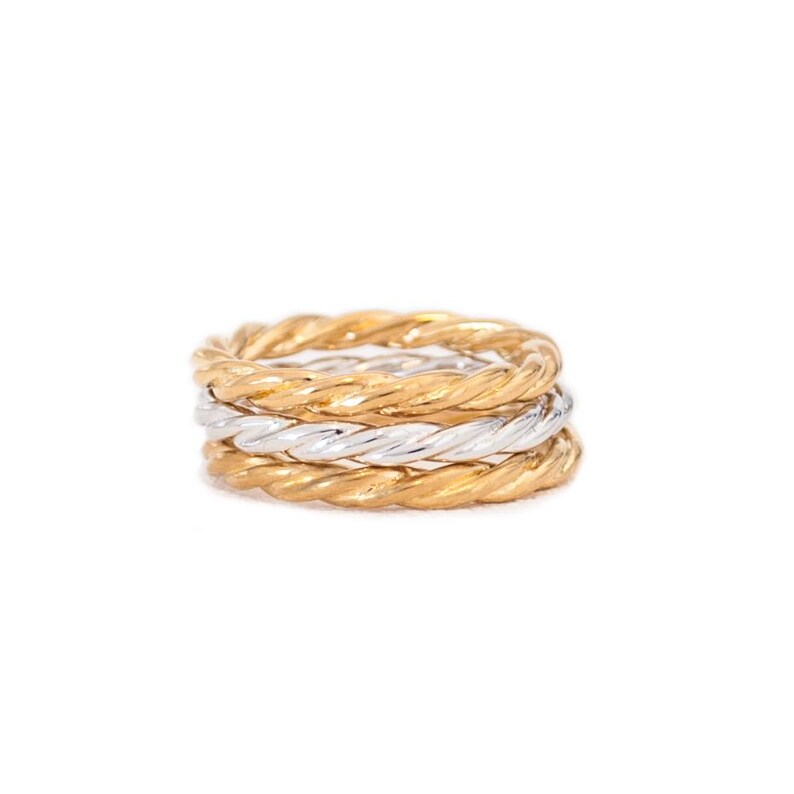 Twisted Sterling Silver Ring, Braided Rope, Rings for Stacking 925 image 11
