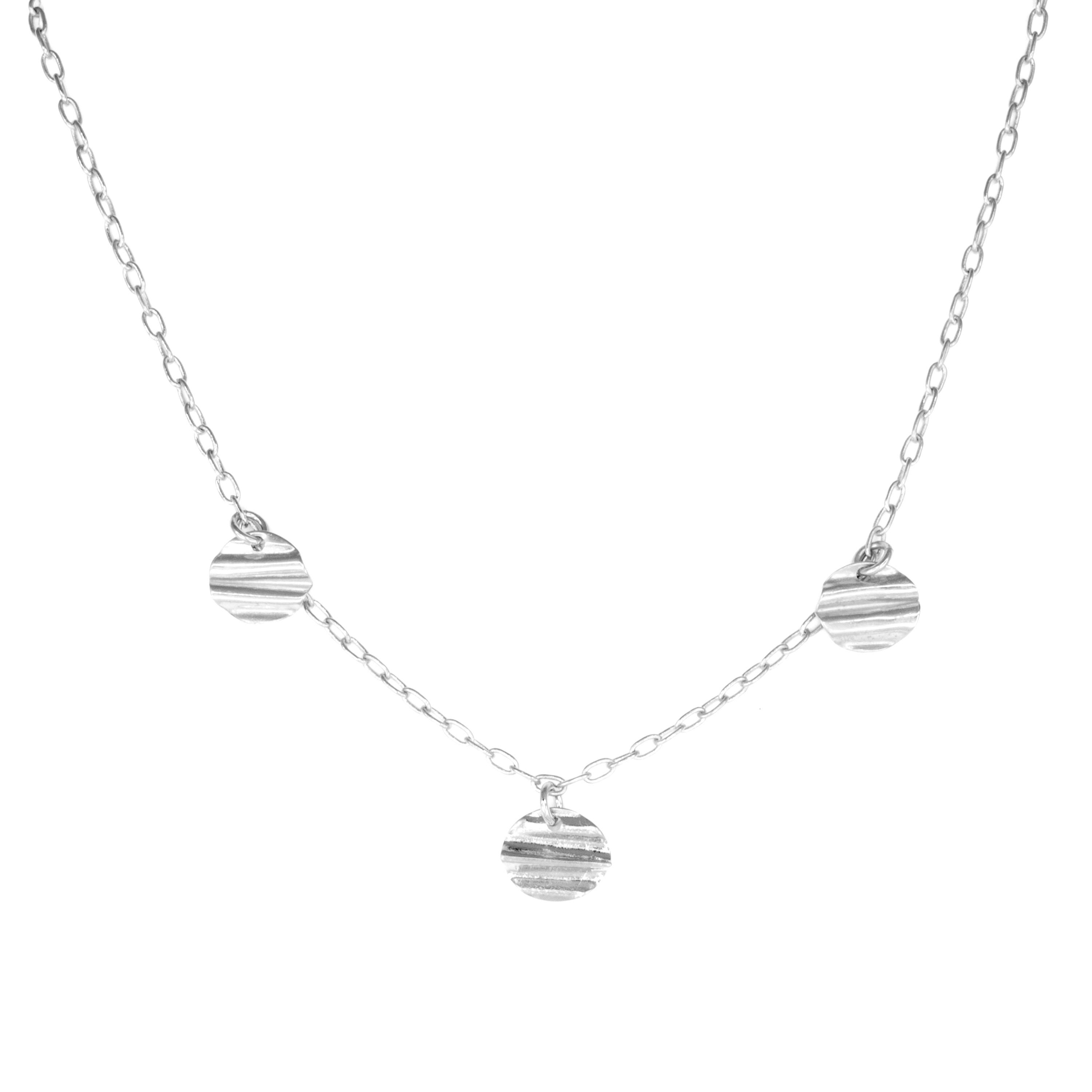 30 inch Silver Coin Charm Necklace Rhodium plated Etsy