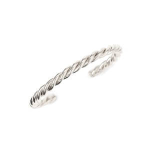 Sterling Silver Rope Cuff Bracelet, Silver Braided Bracelet, 925 Woven Cuff Bracelet, Weave Bangle, Silver Twisted Bracelet, Open End Cuff