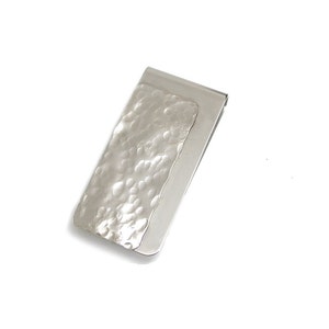 Hammered Silver Money Clip - Unisex Card Holder - Simple Money Clip - Nickel Silver Money Clip - Handmade Money Clip - Moneyclip - Polished