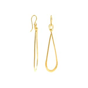 3 micron 18kt gold plated Elongated Teardrop Earrings, Gold Long Teardrop Earrings, Pear Shaped Drop Earrings Gold, High Quality Gold Plate image 5