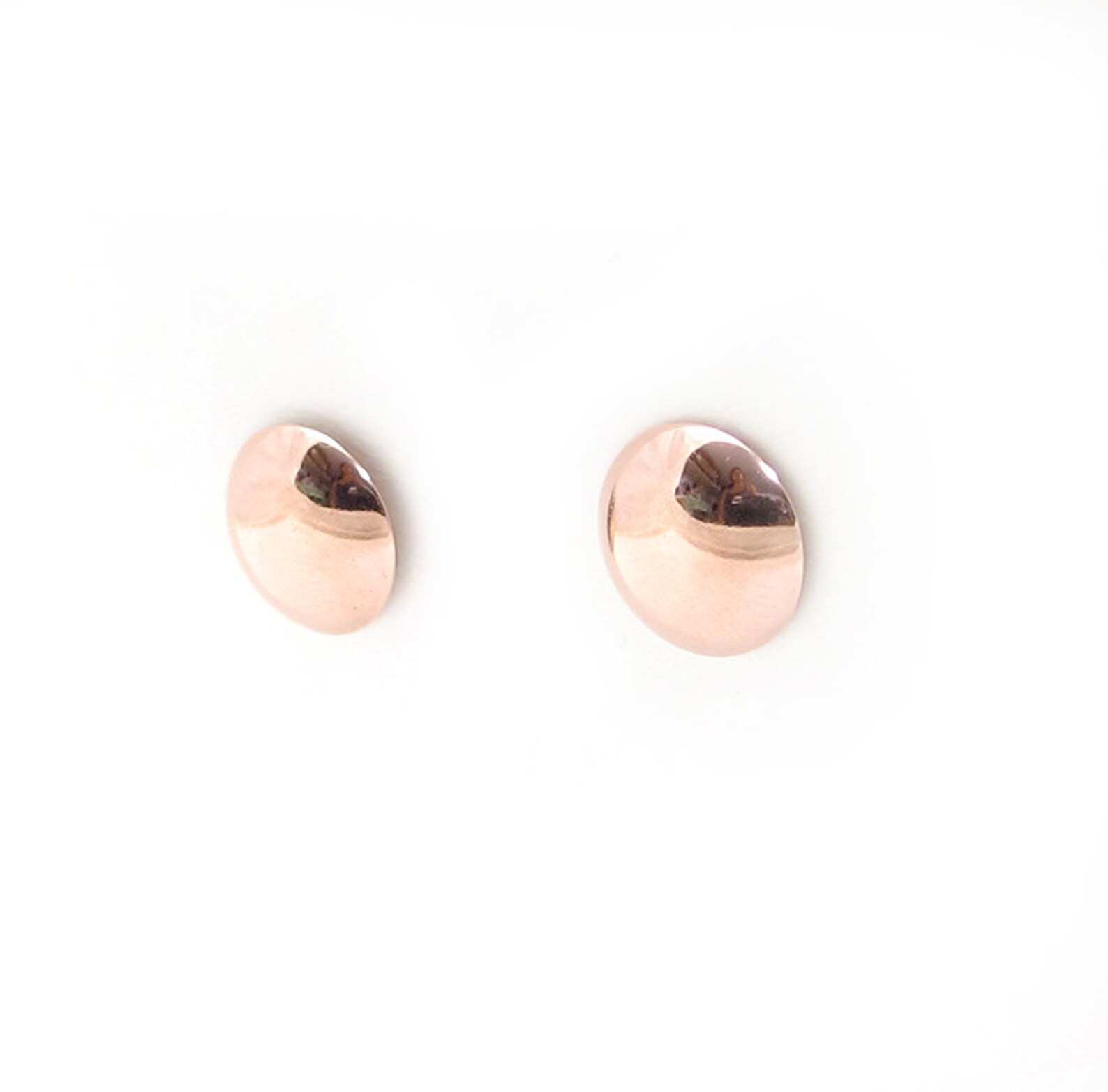 Smooth Copper Studs Copper Earrings Dome Studs Small Etsy