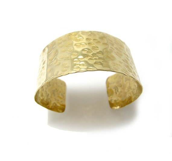 Wide Gold Cuff Bracelet Open Bracelet Cuff Simple Brass | Etsy