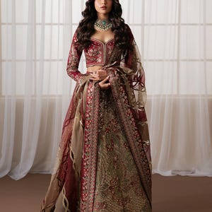 maroon maxi dress pakistani Maroon Zephyr Formal Dress by Mona