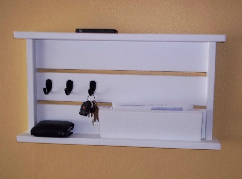 Mail Organizer With Key Hooks Etsy