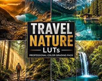 Travel Nature LUTs | Cinematic Color Grading LUT Pack | .CUBE LUTs for DaVinci Resolve, Premiere Pro, Final Cut Pro and Photoshop