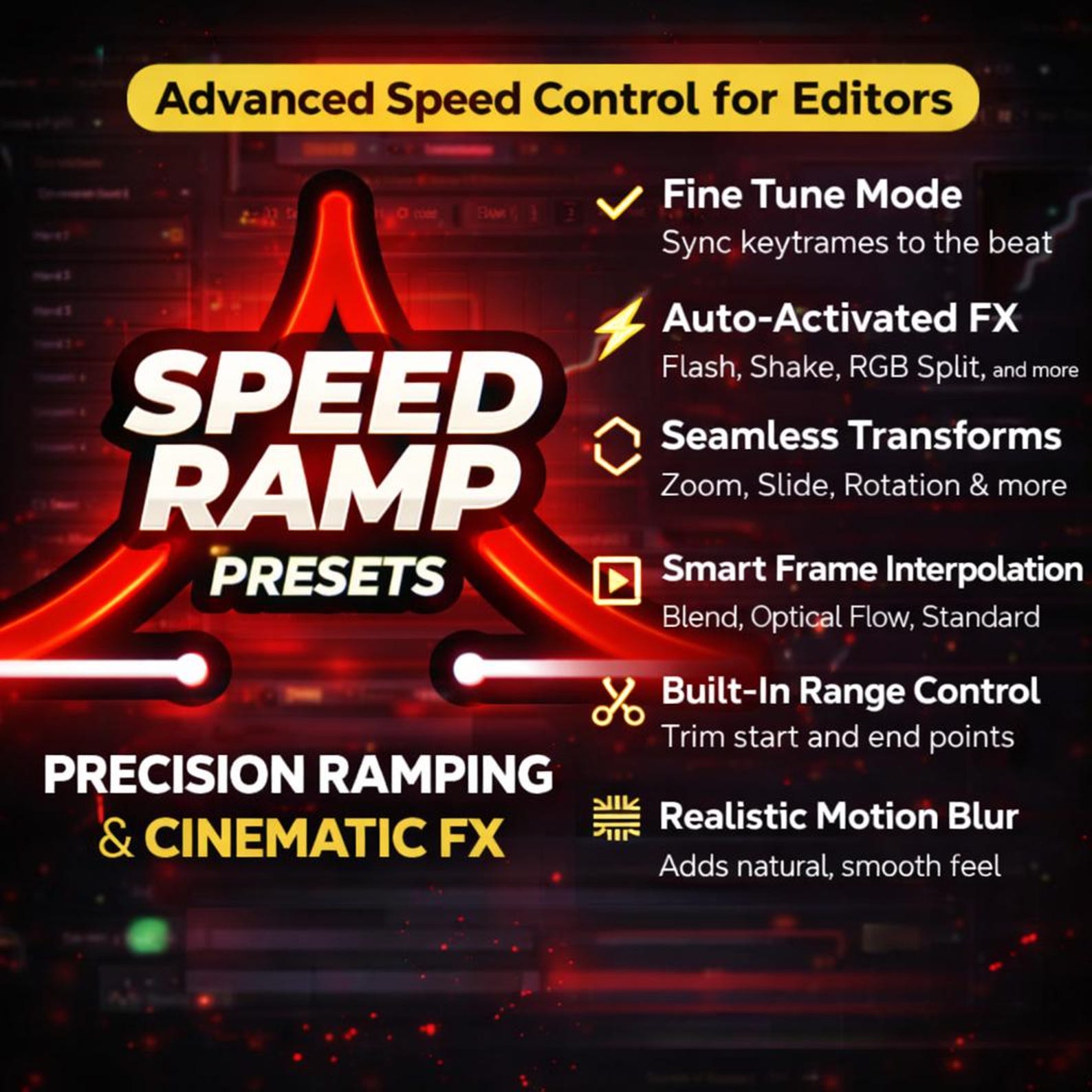 Speed Ramp Presets for Video Editing | Cinematic Speed Control FX Pack ...