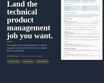 Technical Product Manager Resume Bundle | Word, Google Docs (ATS Verified)