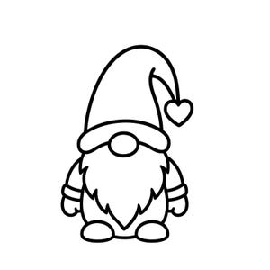 Christmas Gnome Svg Png Cute Holiday Gnome Clipart Minimalist Gnome Outline Cricut Christmas Cut File Festive Winter Svg