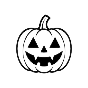 Jack O Lantern Svg, contour visage citrouille, citrouille d'Halloween Png, clipart automne