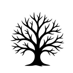Bare Tree SVG Family Tree Template for Genealogy Projects Rustic Wall Art Heritage Design Png Ai Eps Pdf