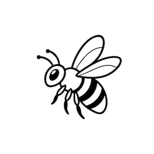 Abeille mignonne SVG, clipart bourdon, abeille PNG, fichier Cricut icône abeille, vecteur abeille volante, art abeille de chambre d'enfant, téléchargement immédiat