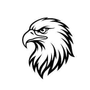 Bald Eagle SVG Minimal Eagle Head Clipart Patriotic Bird Outline Cricut Cut File PNG Silhouette Logo Design