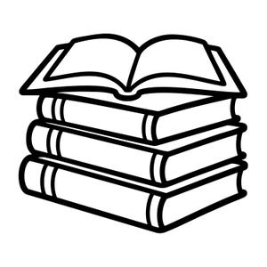 Book Stack Outline SVG Open Book Line Art Minimalist Reading Clipart Teacher Classroom Decor Png Ai Eps Jpg Pdf