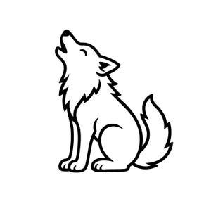 Howling Wolf SVG PNG, Wolf Silhouette Cut File, Wildlife Cricut Design, Howl Wolf Clipart, Animal Outline Vector