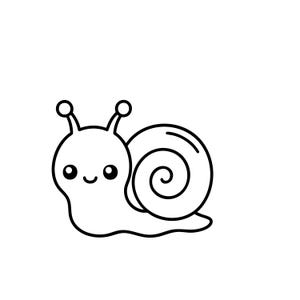 Süße Schnecke SVG, Kawaii Tier Linie Kunst, lächelnde Schnecke Clipart für Kinderzimmer Dekor, Cricut Sticker Design, Png Ai Eps Jpg Pdf SVG