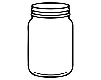 Pot Mason Jar SVG, PNG Pot Mason PNG, fichier Cricut contour de pot, Clipart de récipient en verre, art vectoriel de ferme cuisine