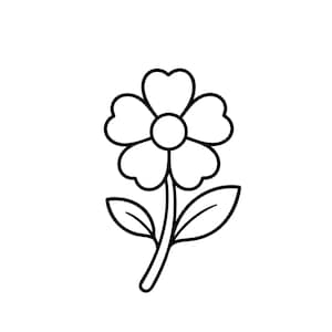 Fiore a forma di cuore SVG Contorno floreale carino, disegno botanico minimalista, design semplice di fiori per Cricut, decorazione per cameretta Png Ai Eps Jpg Pdf