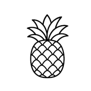 Piña SVG, diseño de contorno de fruta tropical, manualidades minimalistas de verano, archivo de corte para decoración de playa PNG AI EPS JPG PDF