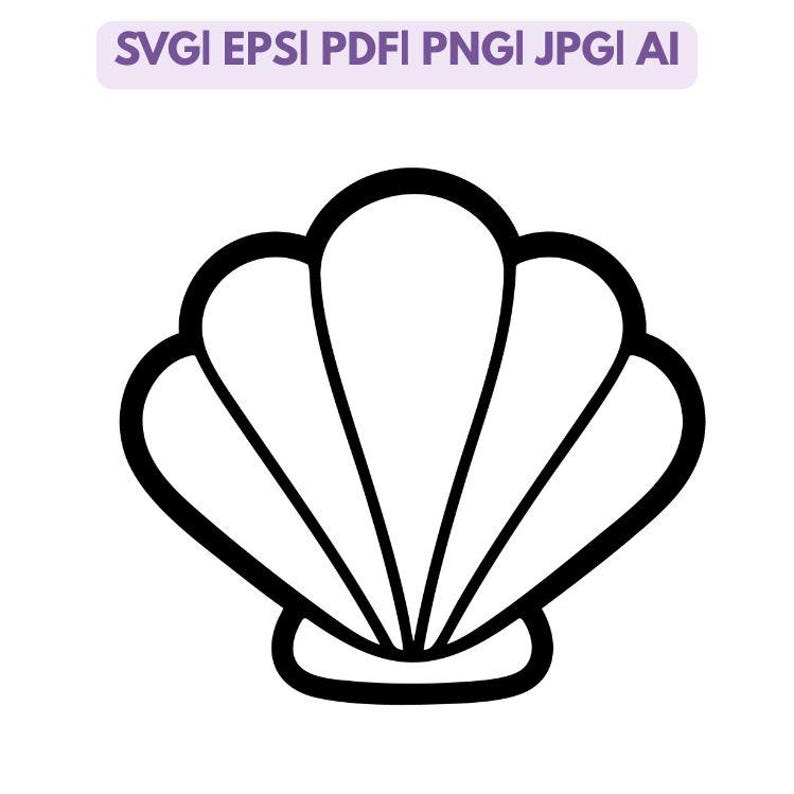 Seashell SVG PNG, Simple Shell Outline, Coastal Beach Clipart, Ocean ...