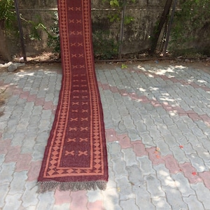 Handmade Wool Jute Kilim Runner Rug Kilim Area Rug Flatweave Navajo Rug Handwoven Large Rug Bohemian Rug Living Room Rug Outdoor Decorative